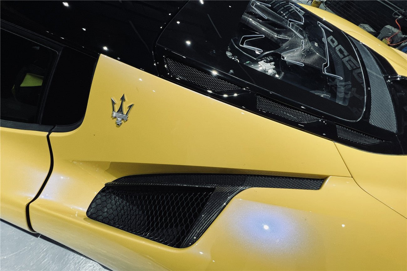 2020 - 2025 Maserati MC20 NVT Style Dry Carbon Fiber Quarter Panel Side Vent Scoops
